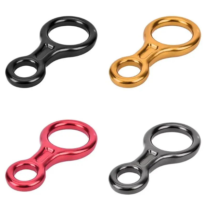 

35KN 8 Shape Carabiner Descender 8 Outdoor Rock Climbing Carabiner Escape Rope Slow Descent Device for 8-13mm Rope