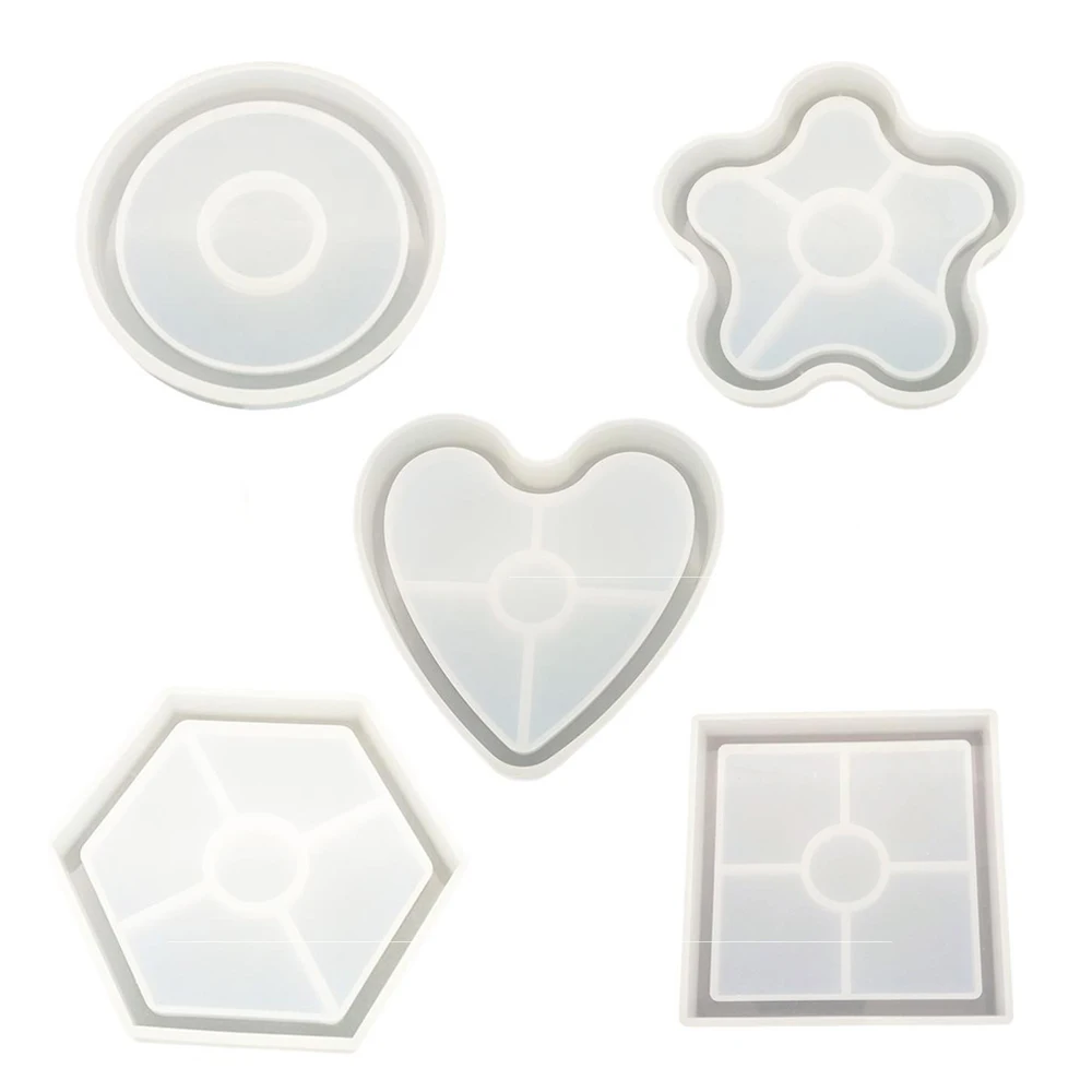 

5 Styles DIY Silicone Cup Pad Water Cup Mat Holder Transparent Clay Mould Hot Sale Epoxy Resin Crafts Molds 2019 New 1pcs
