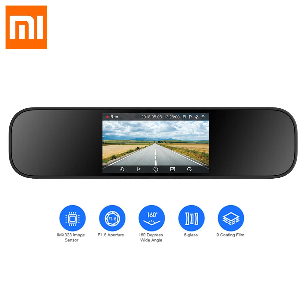 Xiaomi Mijia 5 дюймов сенсорный экран Смарт зеркало заднего вида DVR Автомобильный