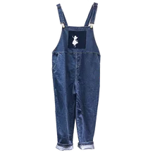 Джинсы женские Специальное предложение распродажа джинсы женские поступление корейский стиль Релаксация полная длина лоскутное комбинезон на пуговице карманы