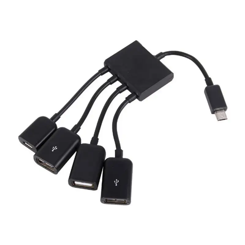 USB Hub 4 في 1 المصغّر usb وتغ موصل Spliter للهواتف الذكية الكمبيوتر اللوحي PC الطاقة قابلة للشحن محور كابل بيانات سلك