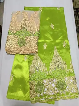 

5yards African George Fabric +2yards French Net Lace Sets High Quality Afican George Lace Fabric With Bead Fabric For Wedding