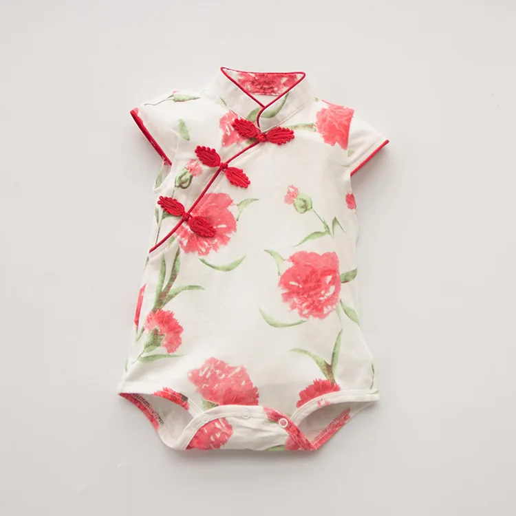 

Summer wearing Newborn Clothing Pure Cotton romper suit In National HanFu Baby Triangle Clothes