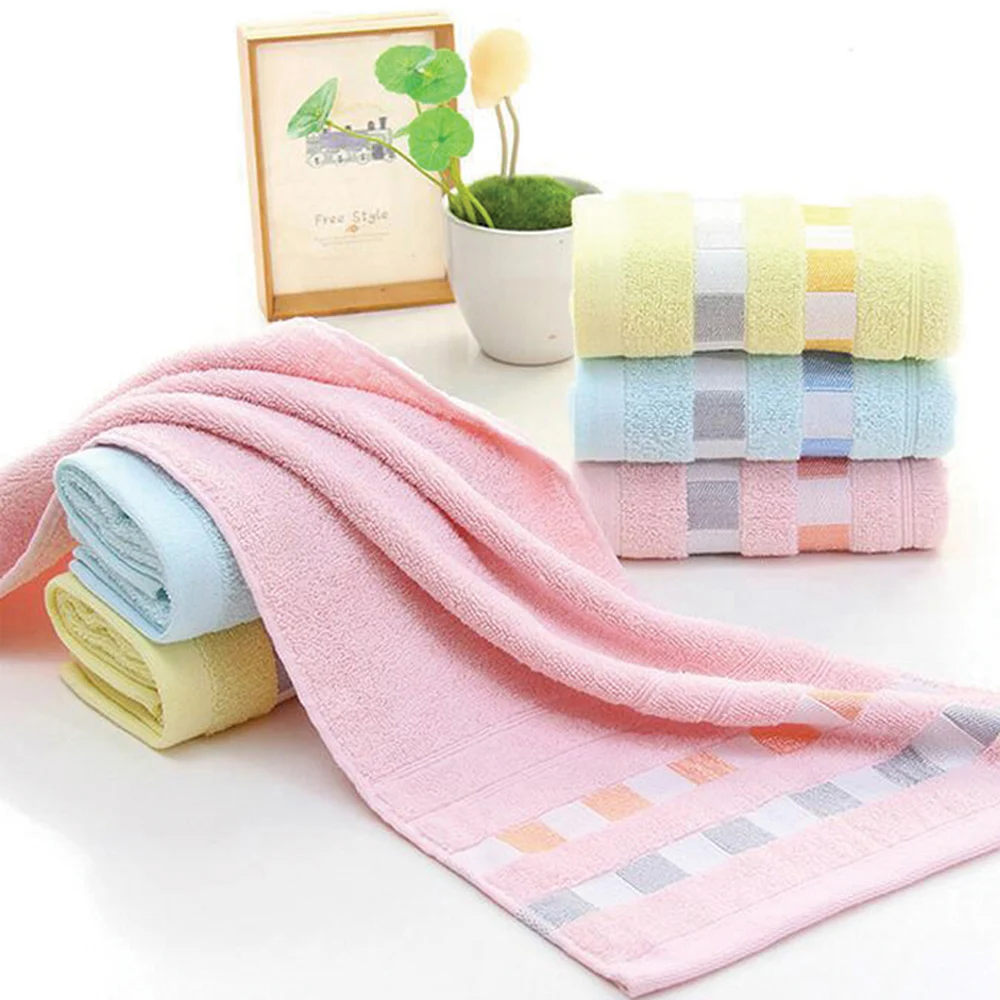 

1Pcs Cotton Towel Simple Solid Color Thick Towel Ultra Soft Highly Absorbent Comfortable Fashion Design Towels 73*33cm