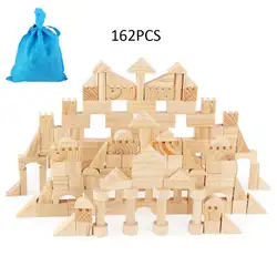 162 шт. DIY Конструктор из дерева для мальчиков и девочек просвещения игрушки строительные блоки деревянные сборка строительных блоков