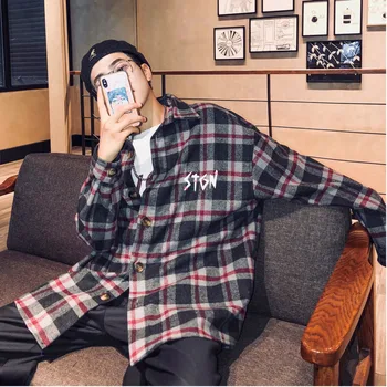 

2018 New Tartan Material Thick Winter Shirt Wild Casual Party Travel Play