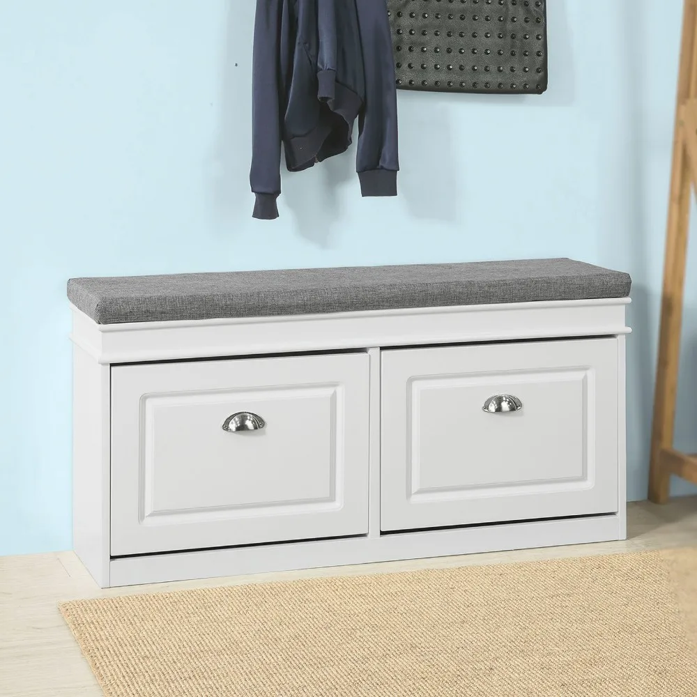 SoBuy®FSR64-W المدخل حذاء مقعد مقصورة حوامل مع الوجه-درج و وسادة مقعد SoBuy®FSR64-W المدخل حذاء مقعد مقصورة حوامل مع الوجه-درج و وسادة مقعد