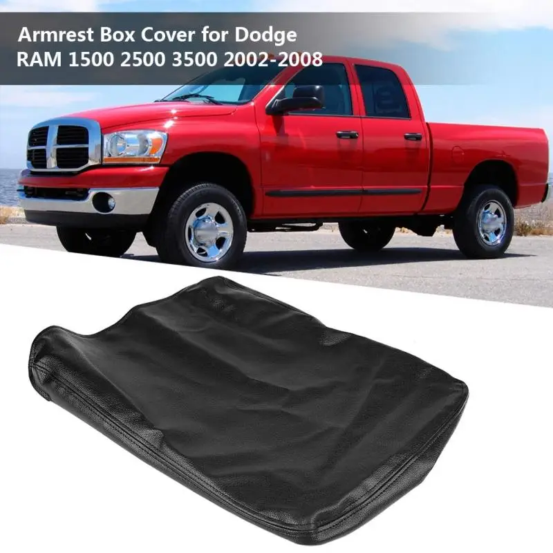 

Car Leather Console Armrest Box Cover Protector Universal for Dodge RAM 1500 2500 3500 2002 2003 2004 2005 2006 2007 2008
