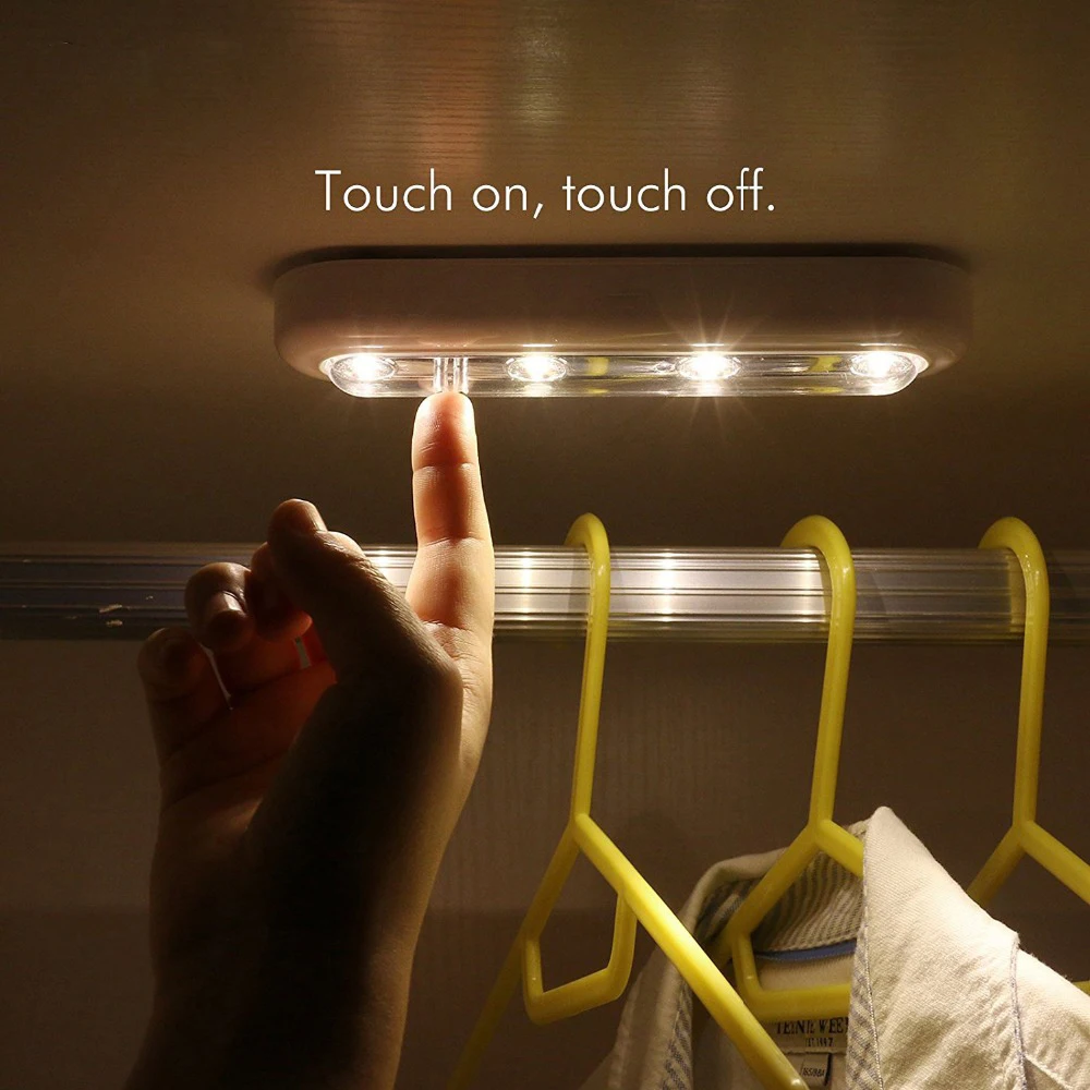 Сенсорное управление Светодиодный светильник под шкаф энергосберегающая ванная комната лампа для платяного шкафа для самых холодных кухонный шкаф ночник