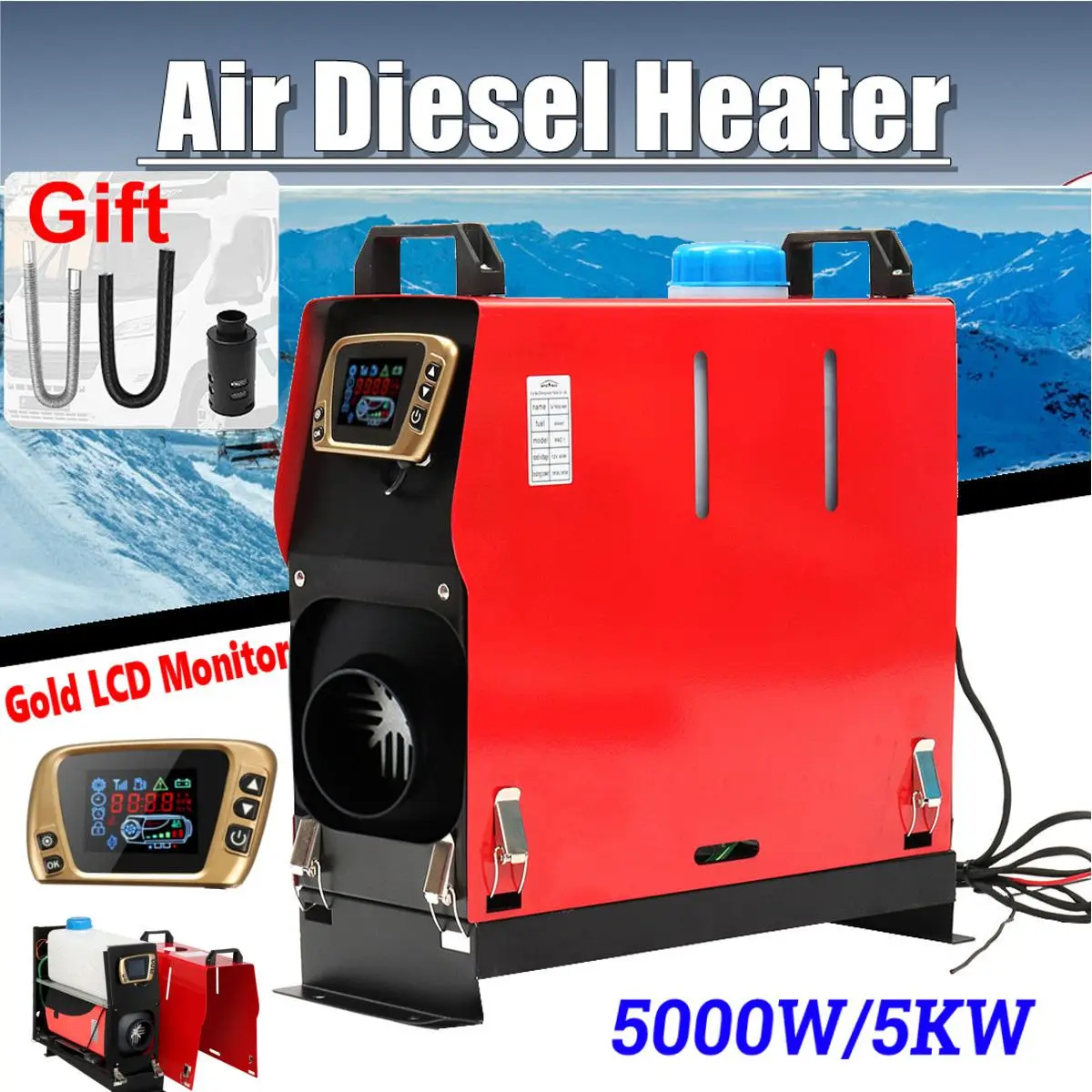 

All In One 8000W Air diesels Heater 8KW 12V One Hole Car Heater For Trucks Motor-Homes Boats Bus +LCD Switch +English Remote