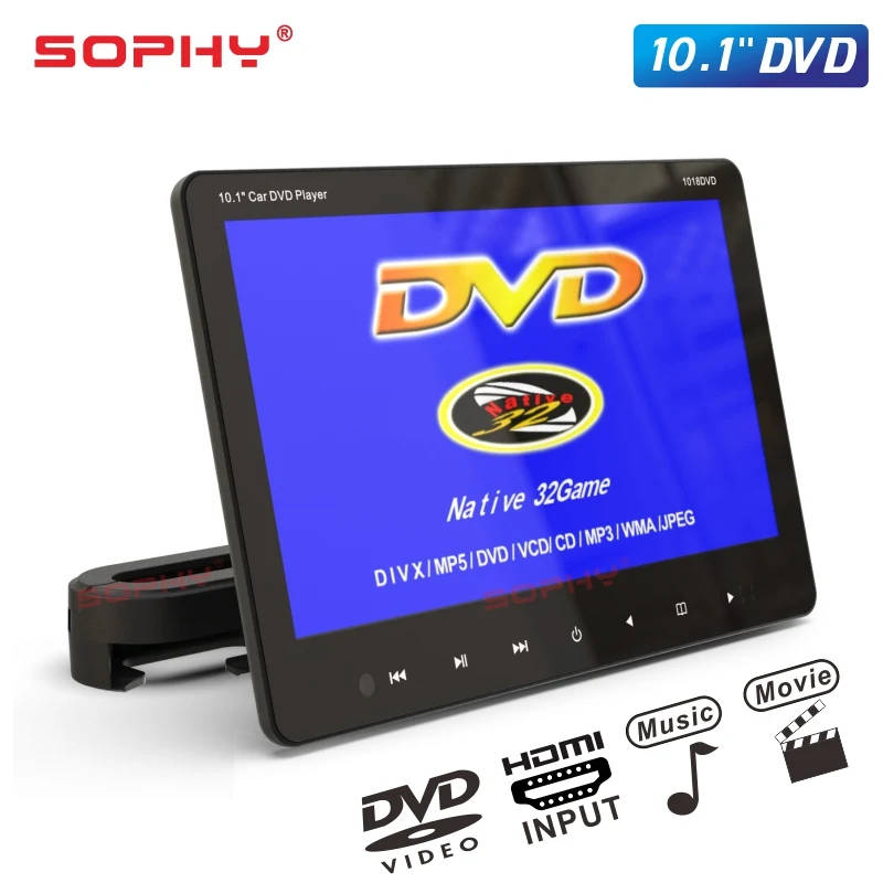 10 1 дюймов Автомобильный монитор DVD MP5 FM HDMI видео вход/выход SH1018 DVD|Мониторы для