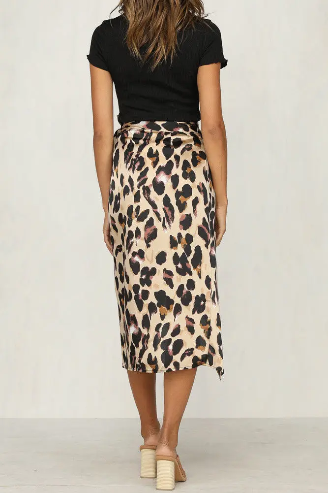 Новая модная женская летняя юбка с леопардовым принтом, женская сексуальная и Очаровательная юбка из полиэстера с высокой талией