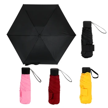 

fold umbrella Waterproof Mini Pocket Parasol Ultralight Folding Umbrella Small 4 Colors Anti-UV Five Portable Travel Umbrellas