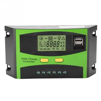 

PWM Smart Dual USB Solar Panel Charge Controller Regulator LCD Display Built-in Industrial Micro Controller
