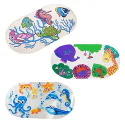 Дети мультфильм Нескользящие коврики для ванной коврики ПВХ прозрачный Нескользящие Pad с всасывания с маленькими животными узор дизайн