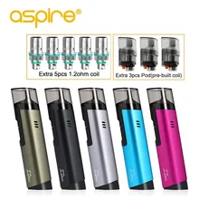 Electronic Cigarette aspire Spryte Kit AIO Replaceable Coil Vape Pod System Device Use BVC Coil 1.8ohm 1.2ohm Support Nic Salts