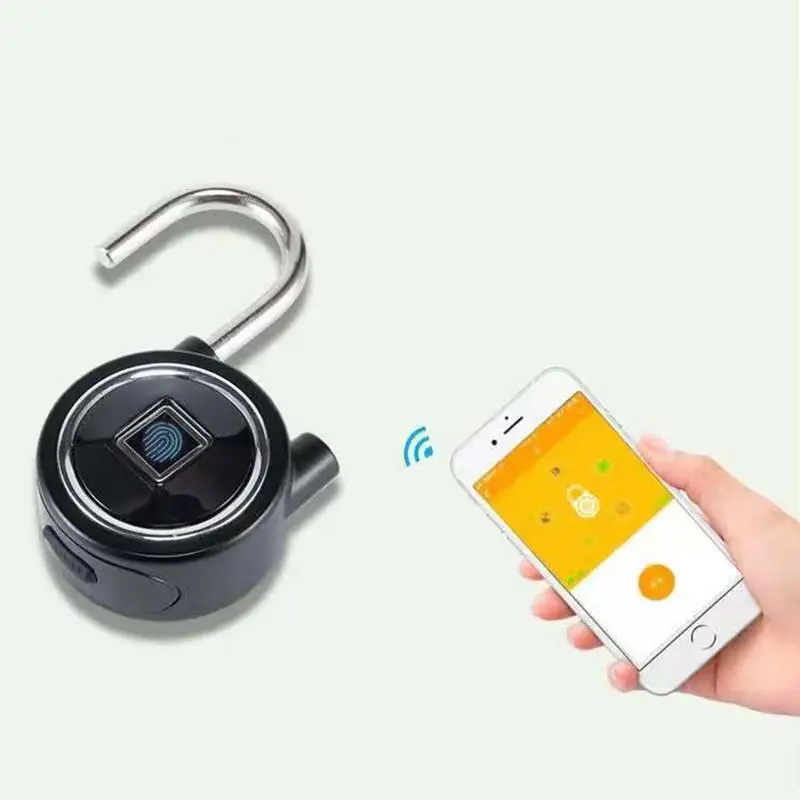 

Bluetooth Fingerprint Smart Padlock IP65 Waterproof Security Lock Anti-theft Keyless Padlock For Trunk Backpack 15 Fingerprints