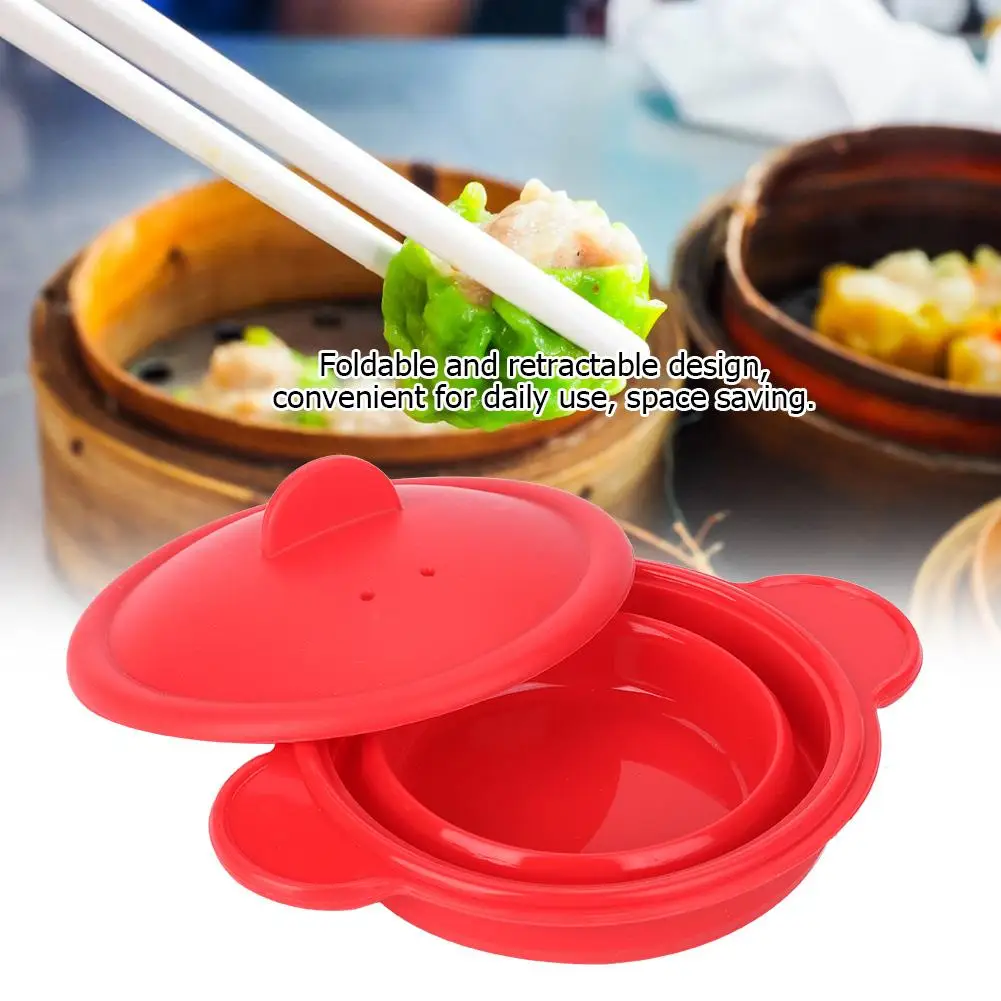 

Silicone Kitchenware Steamer Retractable Steam Pot Cooking Steamer Kitchen Tools With Cover
