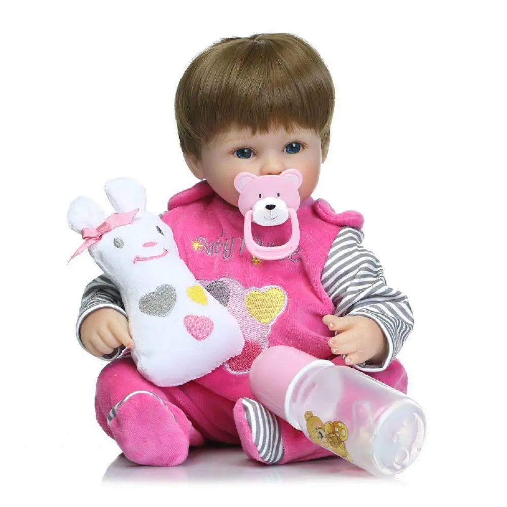 NPK 42 см Силиконовые reborn baby кукольные бонеки Baby Reborn реалистичные Магнитная соска bebe Кукла reborn для девочек Подарки Игрушки