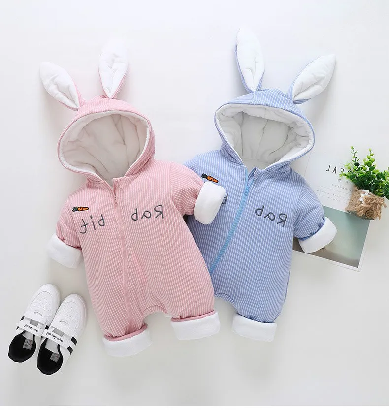 

Cute Bunny Wool Velvet Children's Clothing Little Baby Clothes Girl Long Sleeve Jumpsuit Newborn Infant Snow Baby Girl Romper