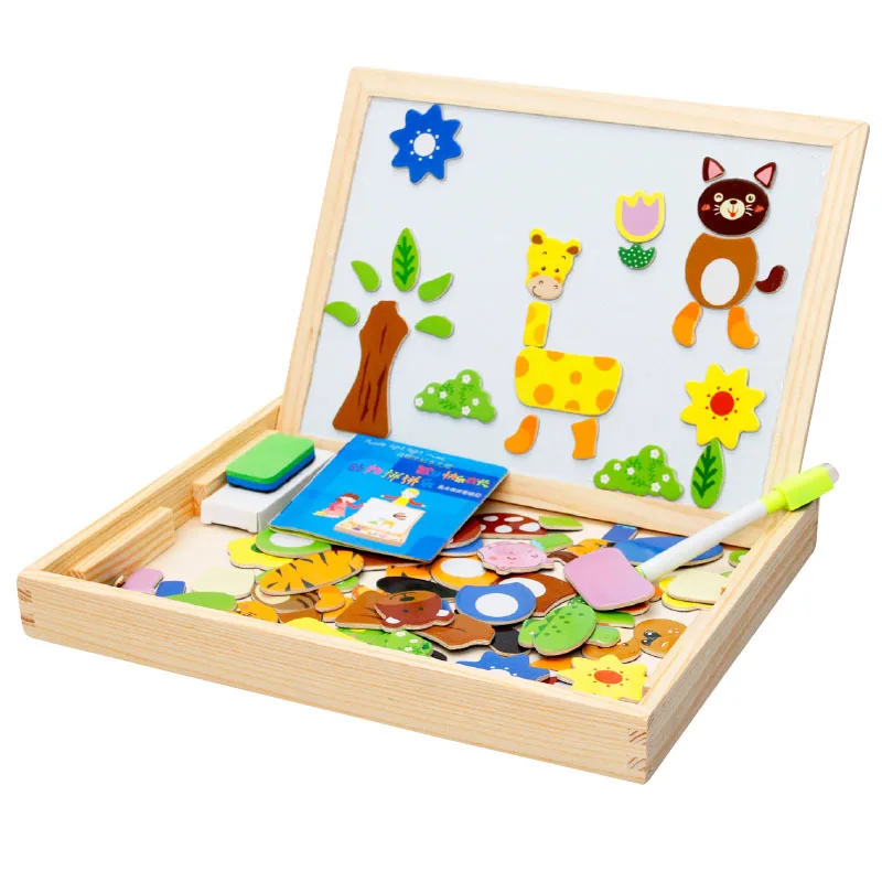 1 шт. Магнитная Scrabble Multi-function черный и белый Двусторонняя доска для рисования выгоду строительные блоки детские головоломки игрушки