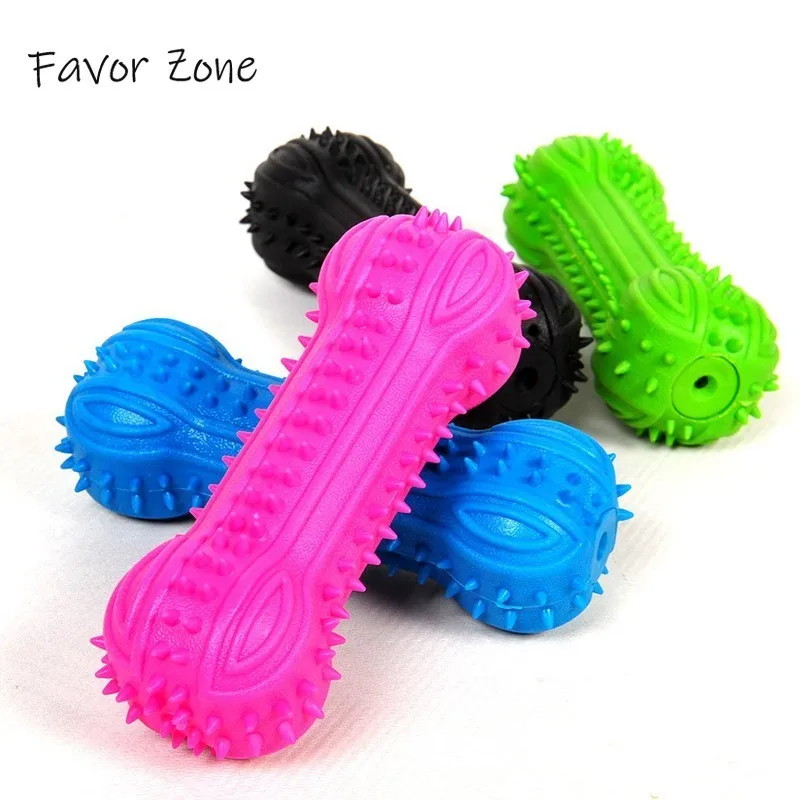 

TPR Rubber Dog Bone Toy Pet Chewing Toy Cleaning Tooth Squeak Sound Molar Rod Toys For Dogs Durable Bite-resistant Dog Products