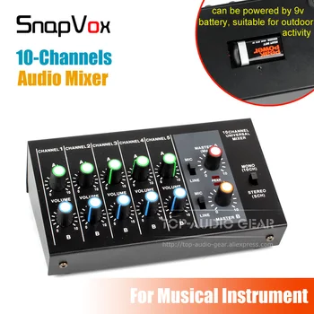 

10 Channel Audio Mixer For SHURE PGADrumKit 4 5 6 7 PGA Drum Kit Musical Instrument Microphone Mic Line In Out Mixing Console