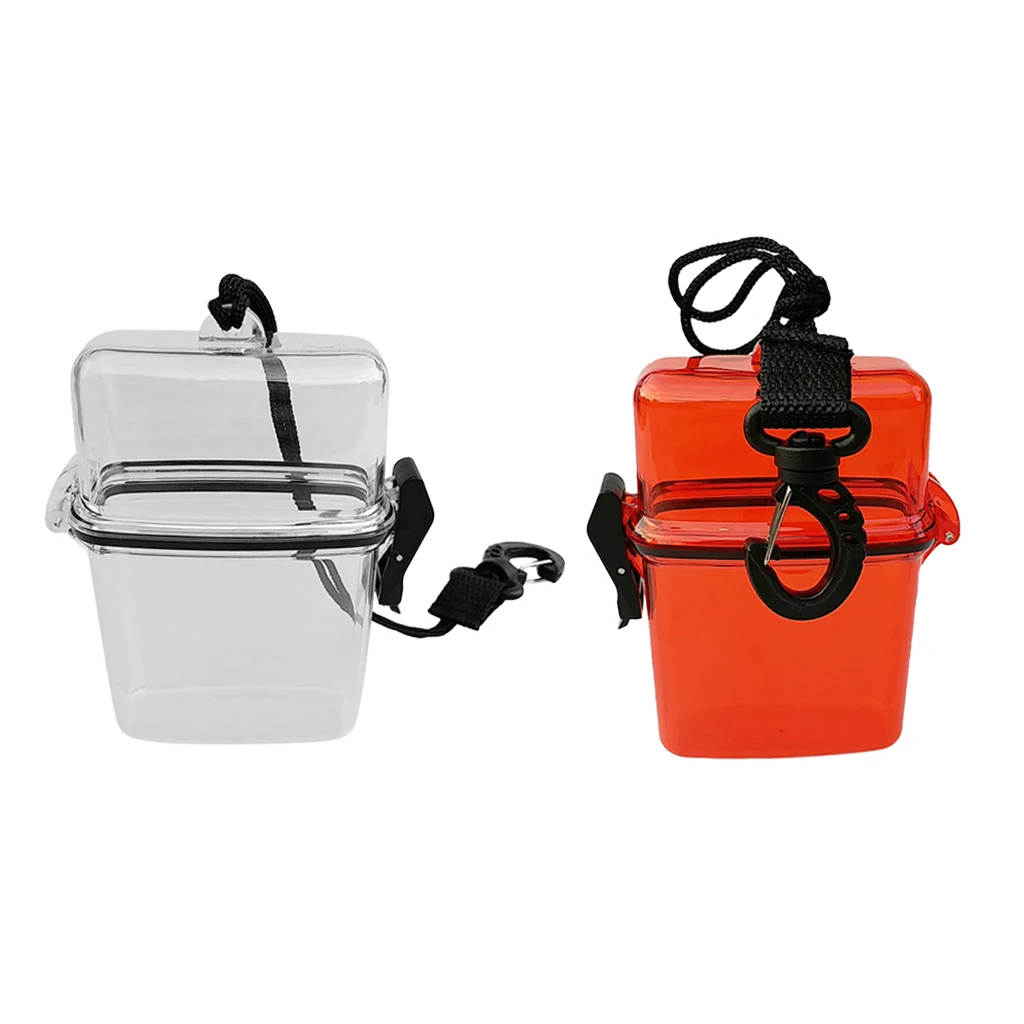 

Perfeclan Set 2 Scuba Diving Kayak Waterproof Dry Box Holder Container & String Clip Water Sports Scuba Diving Diver Holder Box