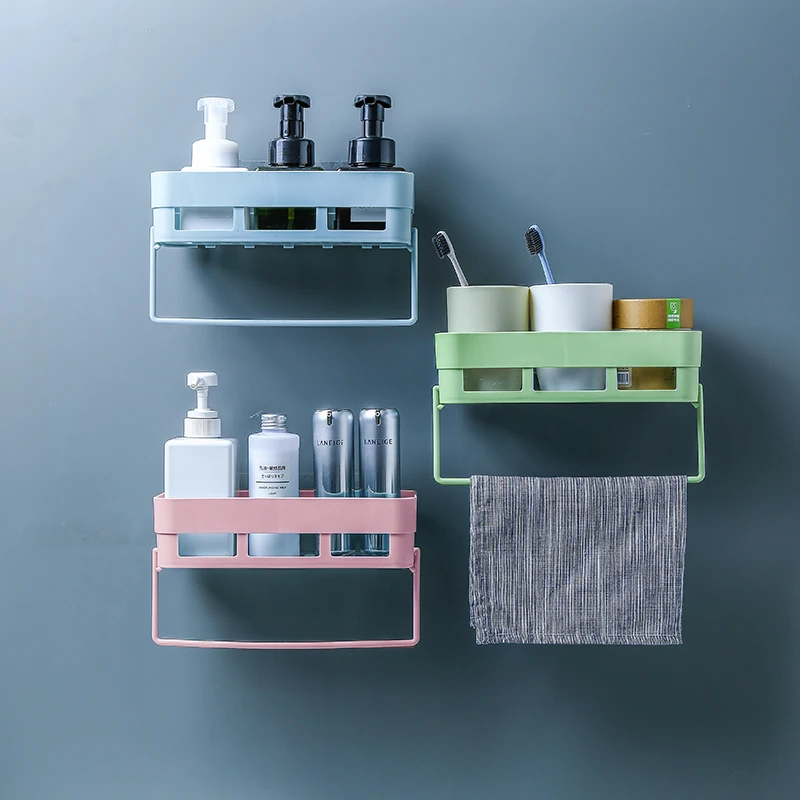 

1PCS Creative hollow bath towel rack non-punching toilet rack bathroom storage rack shower organizer
