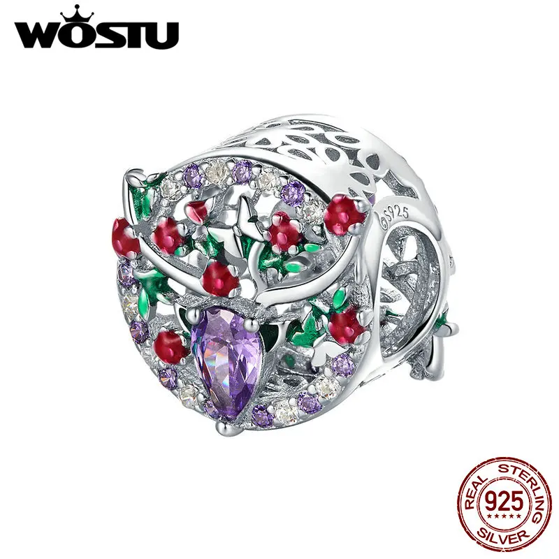 

WOSTU Authentic 925 Sterling Silver Rainbow Lucky Elk Beads Charms Fit Bracelet Pendant For Women Luxury Wedding Jewelry CTC033