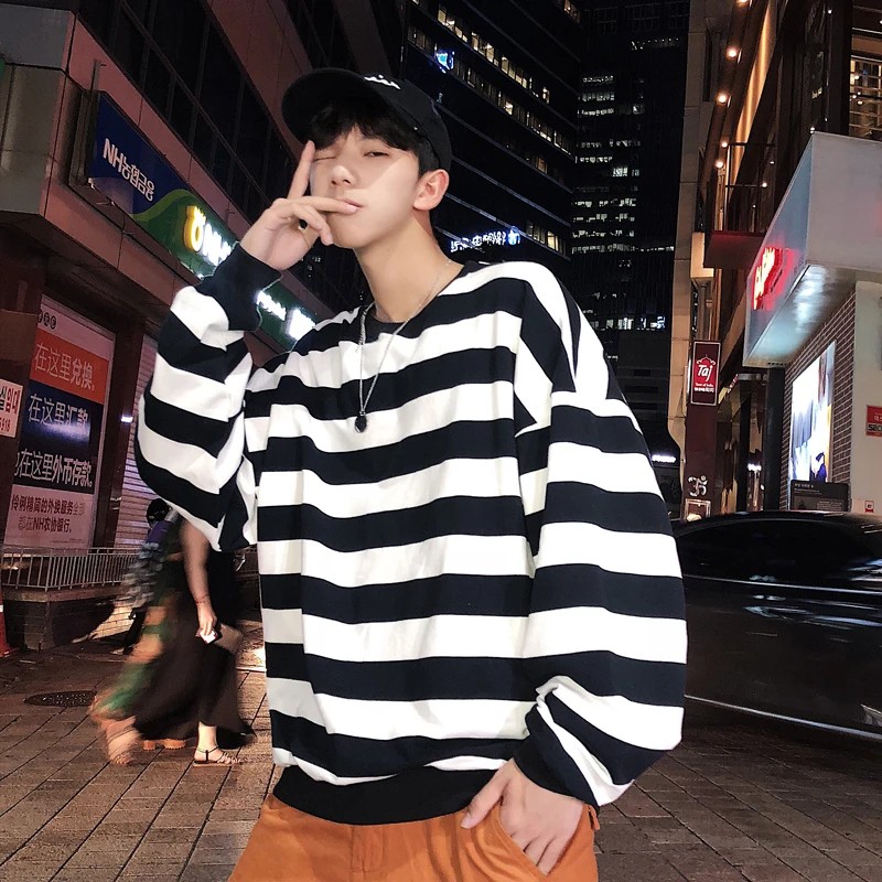 

2019 Spring Summer New striped Lovers Male Shopkeeper Original hoodies streetwear sweatshirts men Free shipping