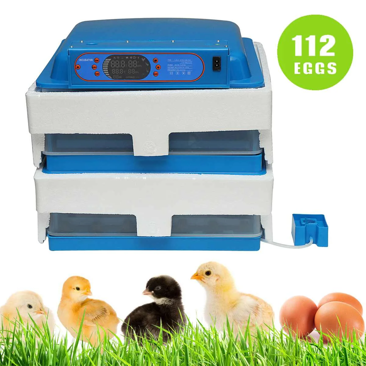 

45W 112 Eggs Fully Automatic Home Hatching Machine Automatic Incubator LED Egg Incubator Poultry Hatcher 220V