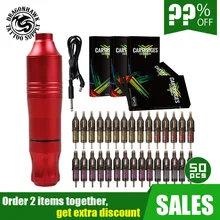 Профессиональная татуировка роторная ручка с 50 шт микс стерилизовать картридж иглы набор татуировки Поставки