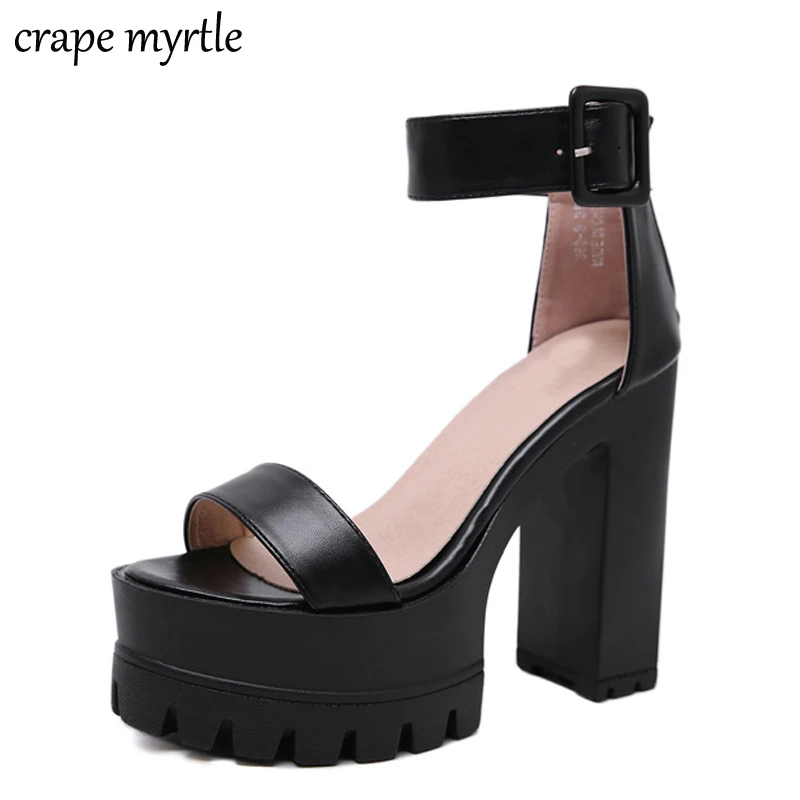 platform sandals with chunky heel