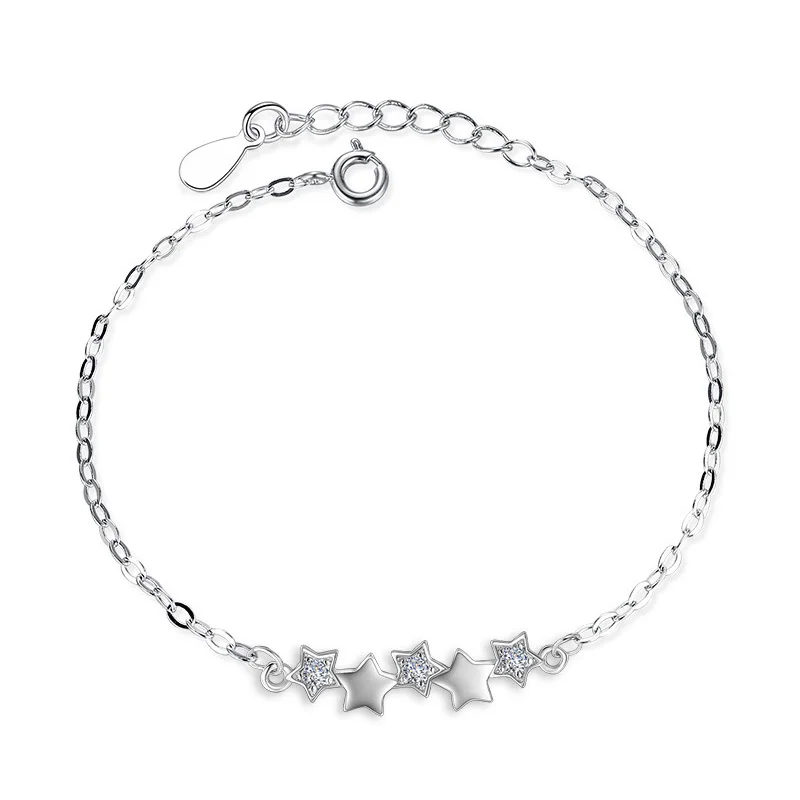 

Girls Gifts Graceful Silver Seaside Austrian Crystal Chain 1PC Star Zircon Korean Beautiful Adjustable Unique Bracelet Party