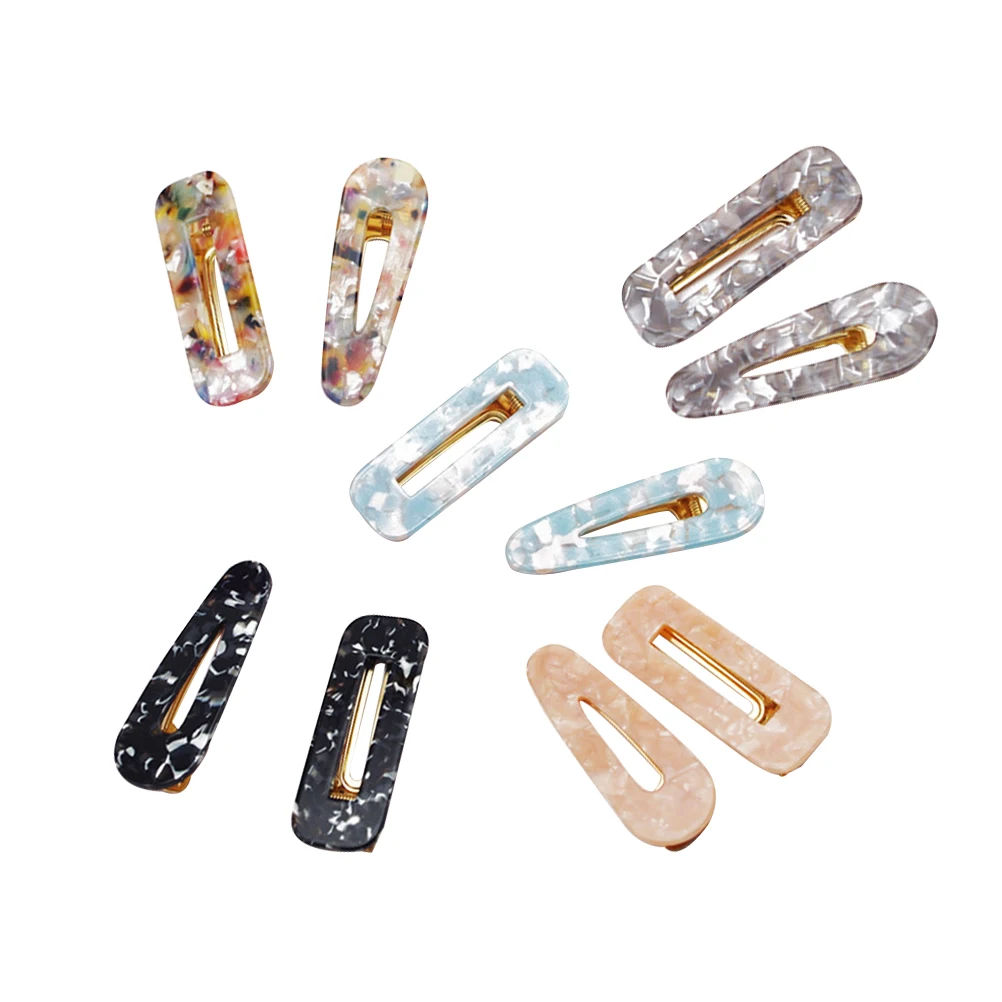 

10pcs Vintage Hair Clips Marble Pattern Elegant Hair Clamps Hair Accessories Hairpins for Gift