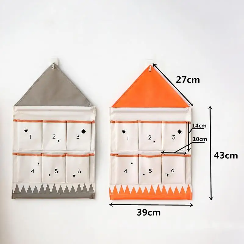 Многофункциональная подвесная сумка для хранения в форме домика с 6 карманами, домашний складной органайзер для мелочей, настенные украшения