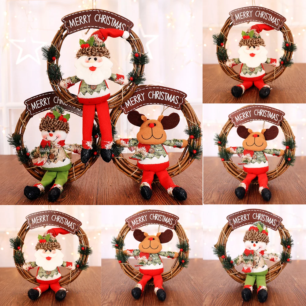 

Big Size Christmas ornaments Cute welcome Santa snowman Xmas door hanging decoration Home Decor Gifts