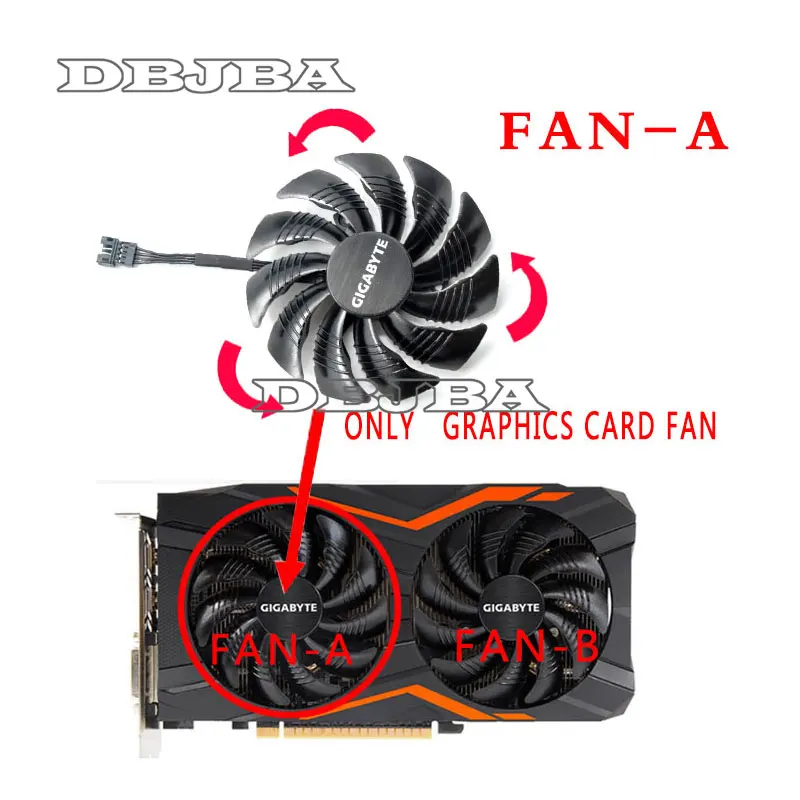 Кулер для видеокарты Gigabyte GeForce GTX 1050 Ti RX 480 470 570 580 1060 G1 88 мм|Охлаждающие подставки