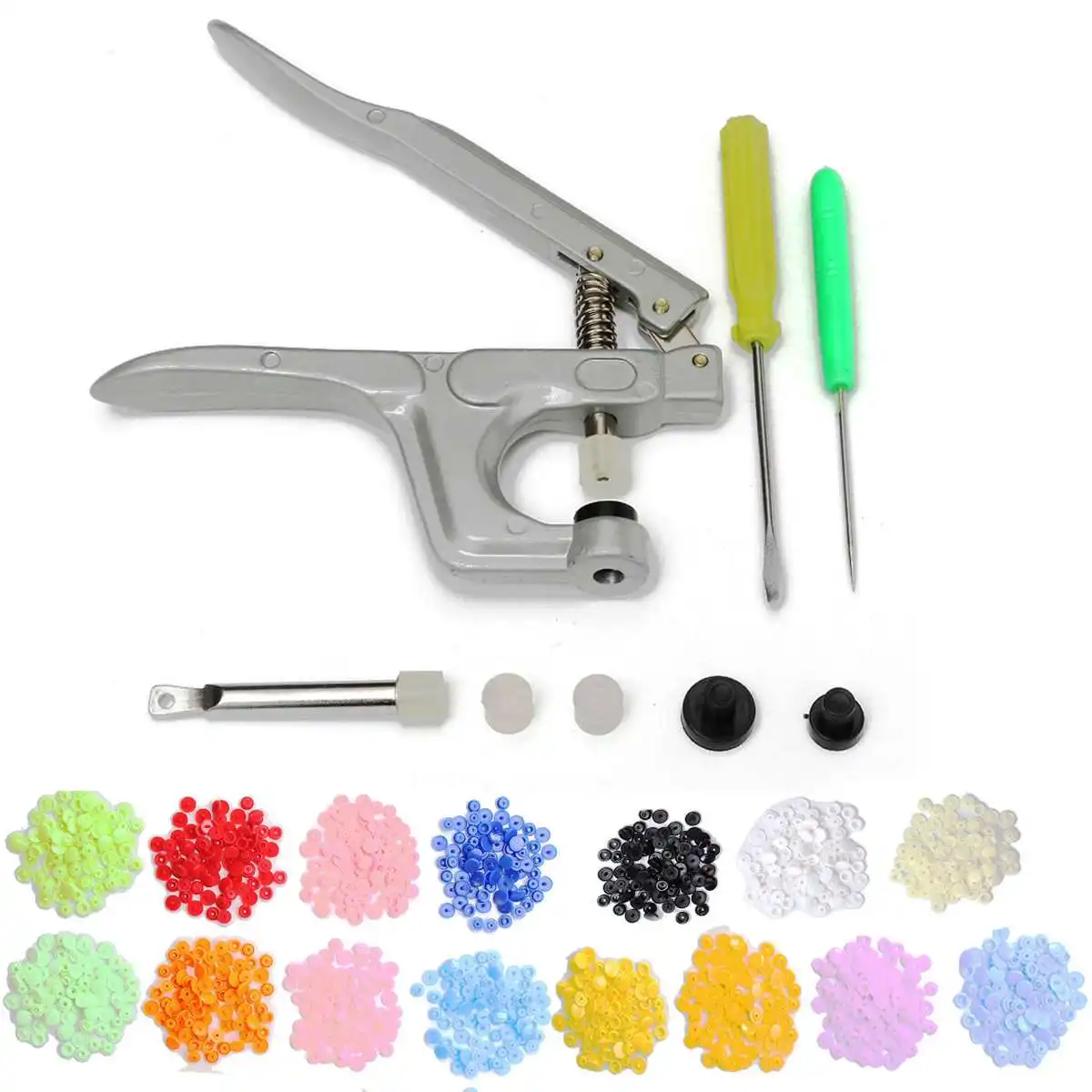 

150Sets Plastic Resin Fastener Snap Buttons T5 Snap Pliers Kit Scrapbooking Cloth Button Fastener DIY Crafts Tool Materials