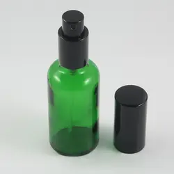 Черный алюминиевая бутылка с дозатором контейнеры для косметических образцов 100 мл, зеленый стекло бутылка с насосом в наличии