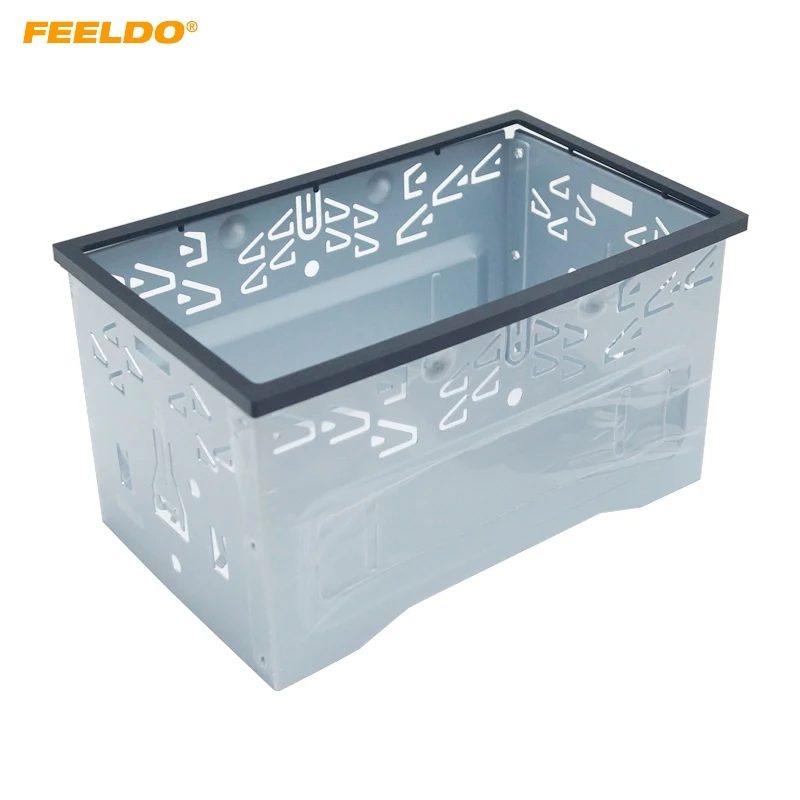 

FEELDO 1Set Car Radio Refitting ISO 2DIN Installation Metal Cage Stereo Frame for Volkswagen Series Jetta Chico Golf Bora/Polo