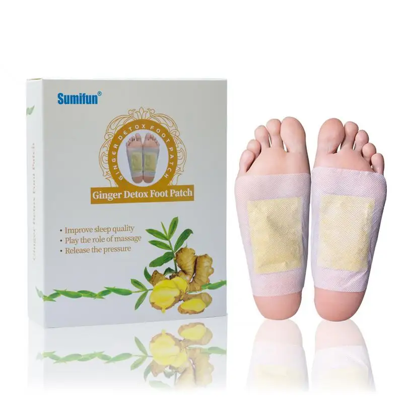 12Pcs Ginger Foot Patch Premium Natural Moisture Removal Feet Pads
