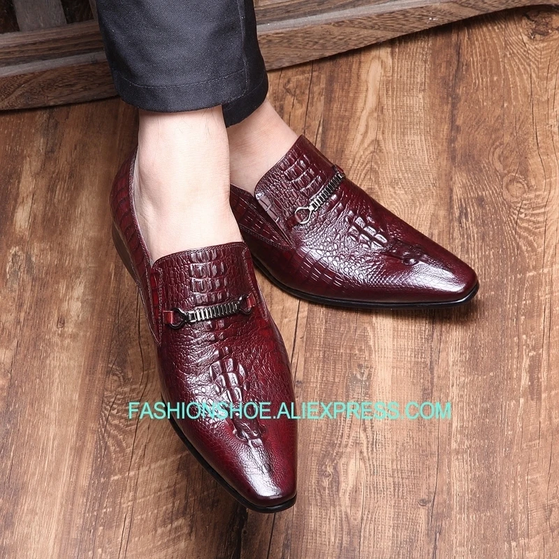 

High Quality Crocodile Leather Men Formal Suit Dress Shoes British Style Man Oxfords Hot