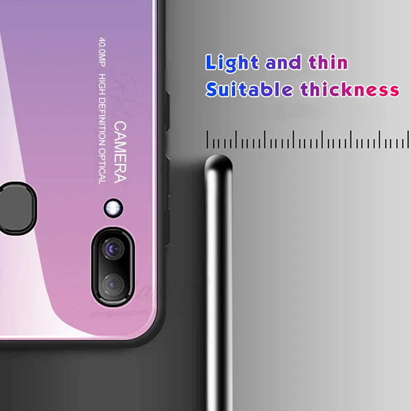 Градиентный чехол из закаленного стекла для Samsung Galaxy A50 телефона A505F силиконовый