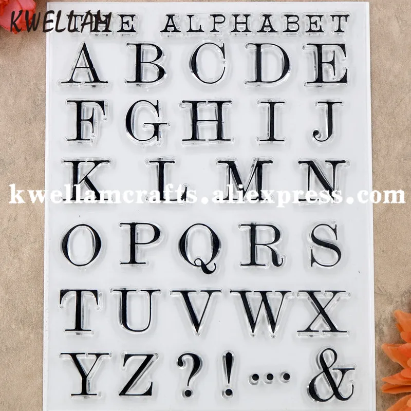 Алфавитные буквы ABC Скрапбукинг DIY фото карты резиновый штамп прозрачный 14x18 см