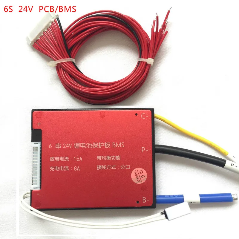 BMS 6 S 15A 25A 35A 45A 24 в PCM/PCB/BMS отдельный порт/Общий порт для LiNCM аккумулятор 18650 литий