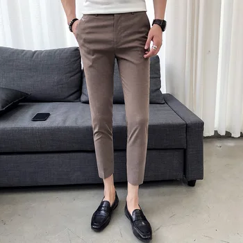

2018 summer new boys casual pants Korean version of the trend of Slim feet men's thin section of wild nine pants