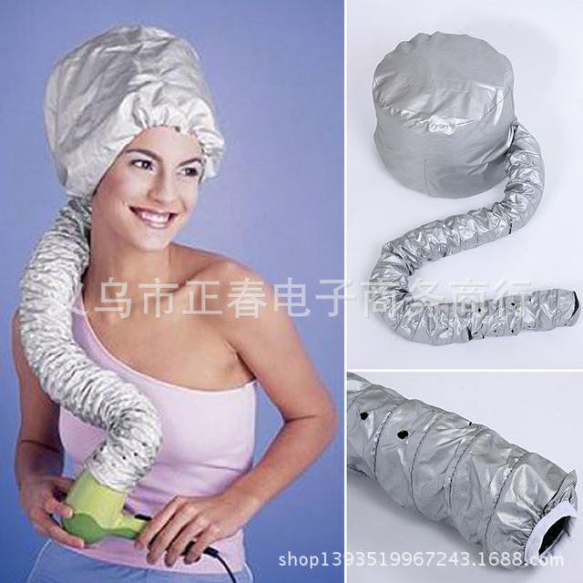 Professional Comfort Home Portable Salon hair dryer cap Hood Bonnet Attachment Silver Color Haircare Bonnet dryer attachment