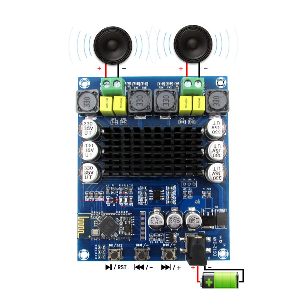 Для TPA3116D2 120 Вт Bluetooth 4 0 аудио приемник Цифровой усилитель доска|Беспроводные